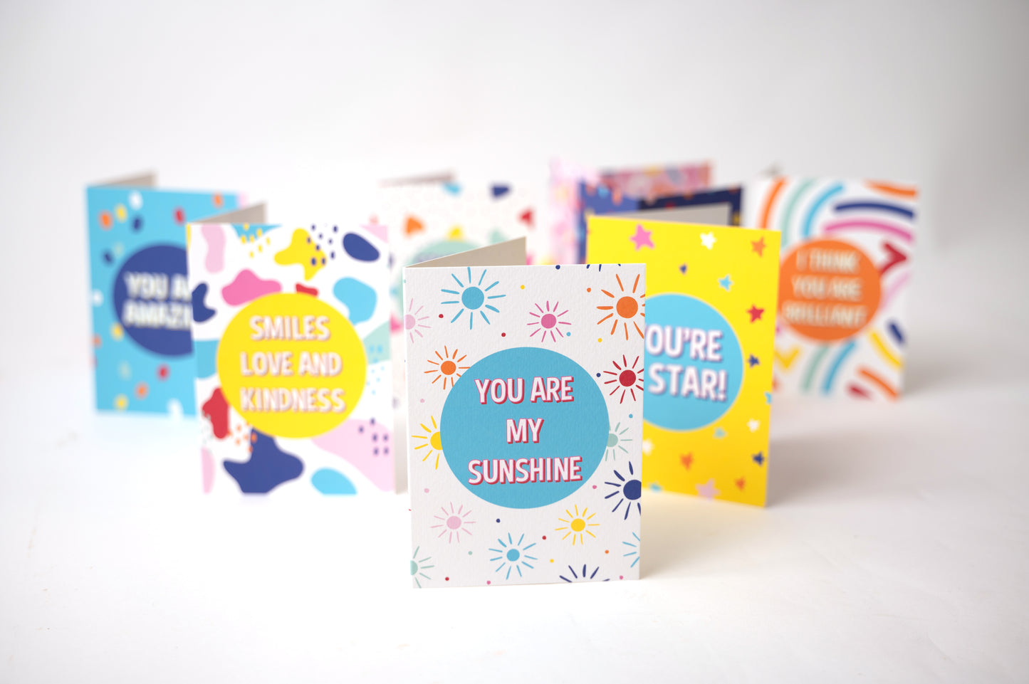 'You are my Sunshine' Positive Greeting Cards for Kids – Colourful Uplifting Message Cards with Envelope