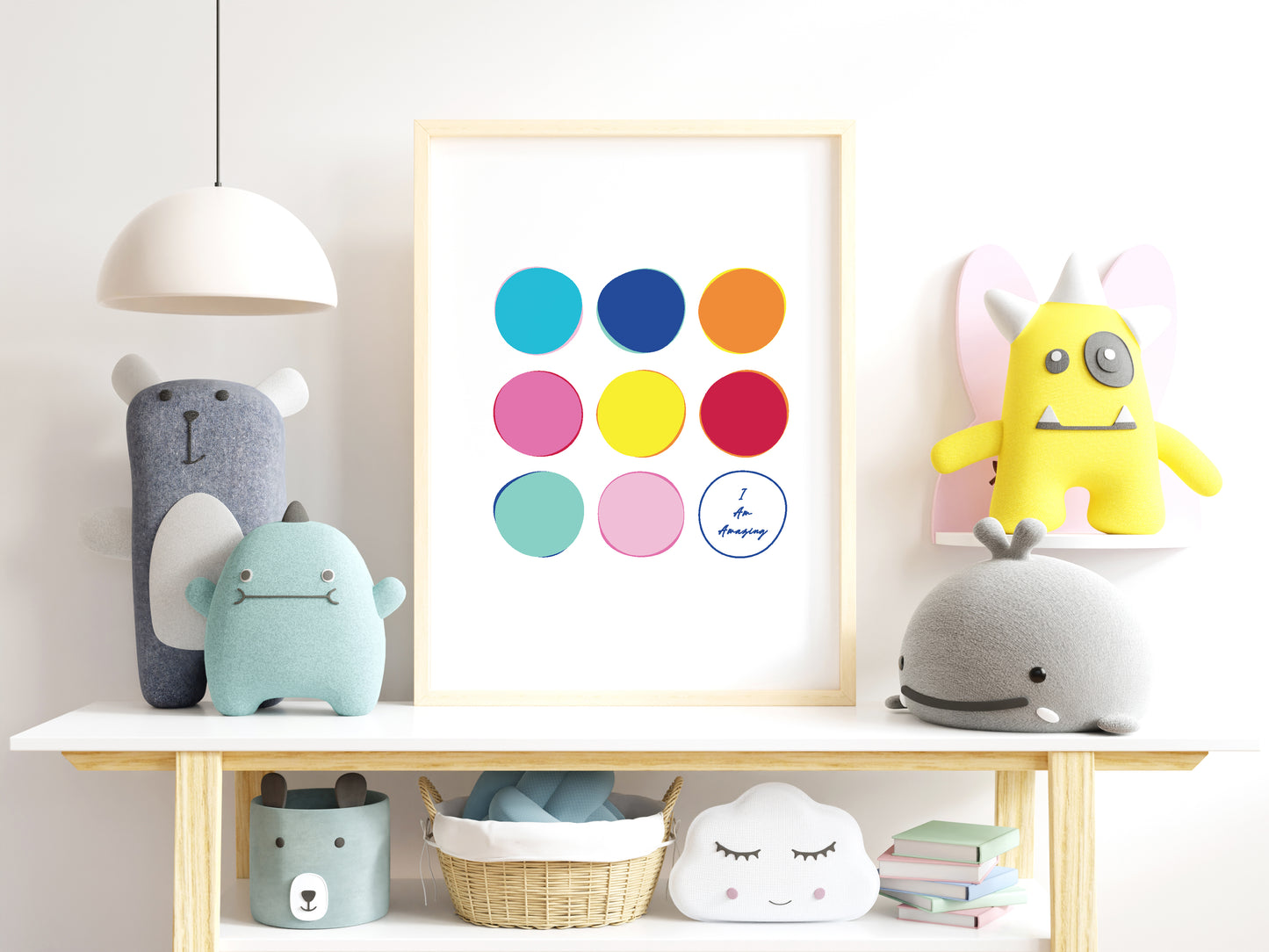 circle poster with i am amazing written in the bottom right circle