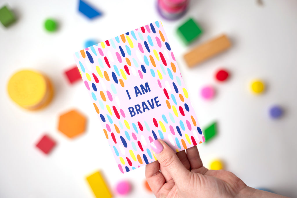 i am brave affirmation card for children