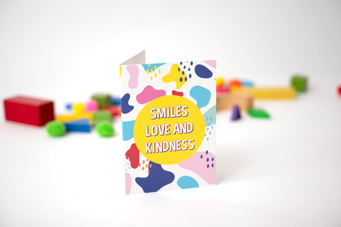 smiles love and kindness colourful greetings cards