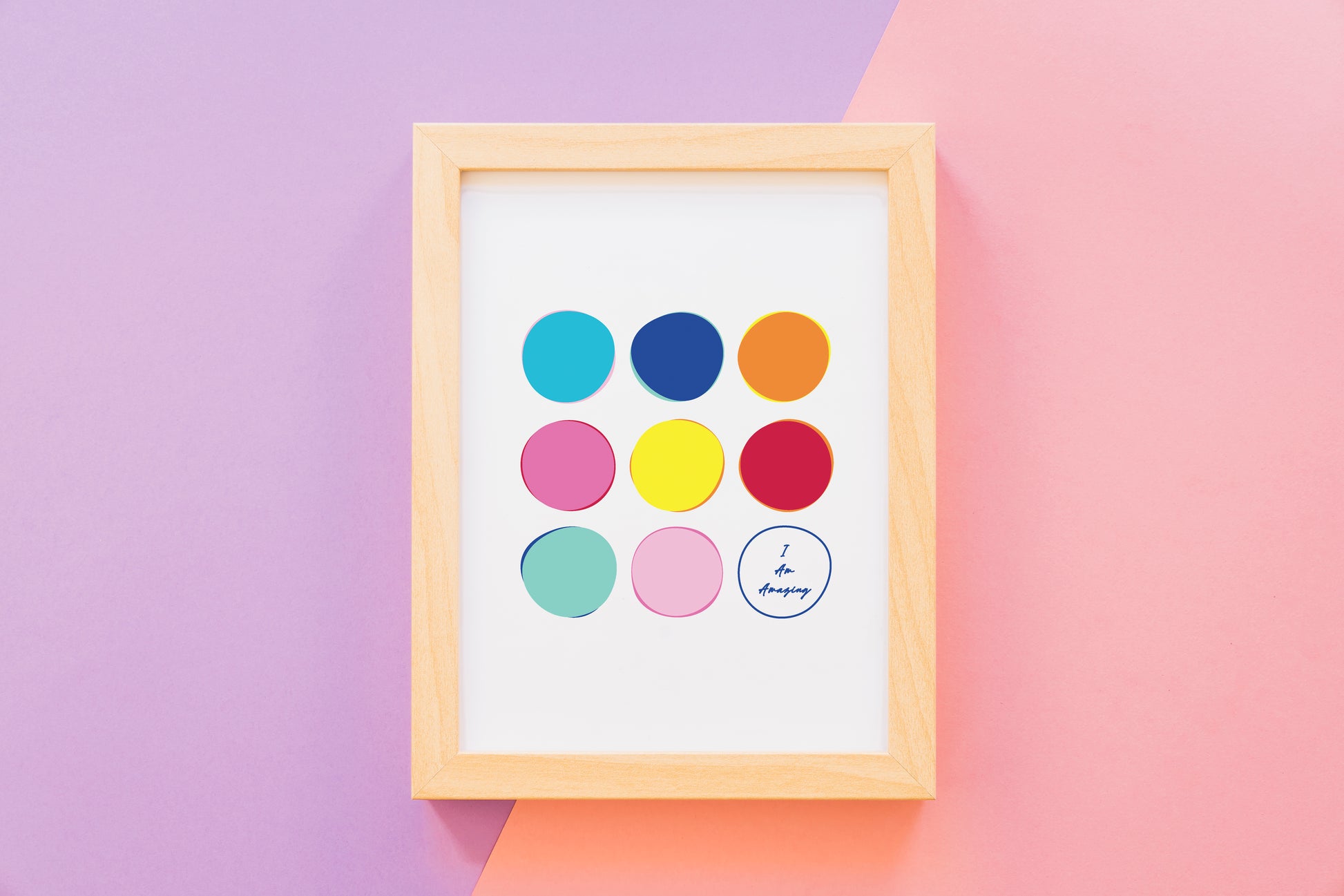 circles i am amazing affirmation poster