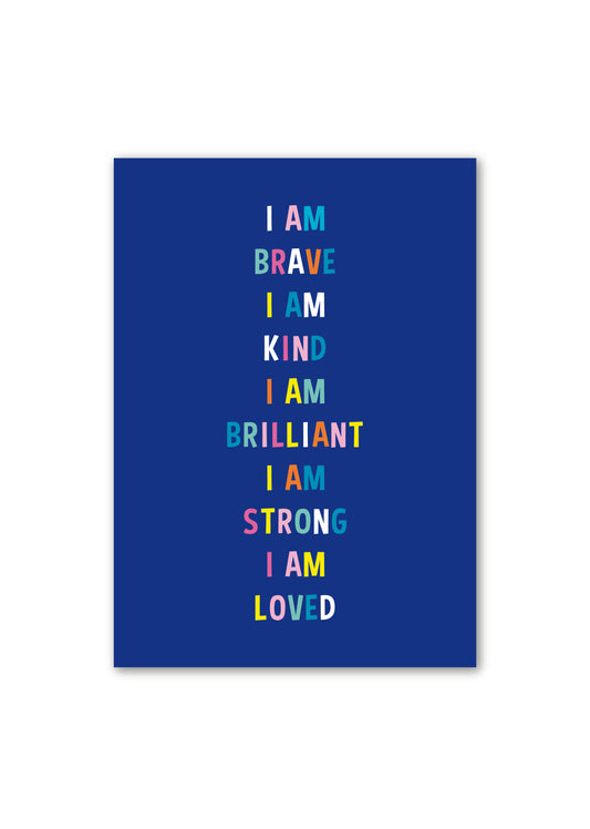 blue affirmation poster