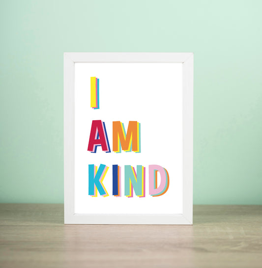 i am kind children's poster