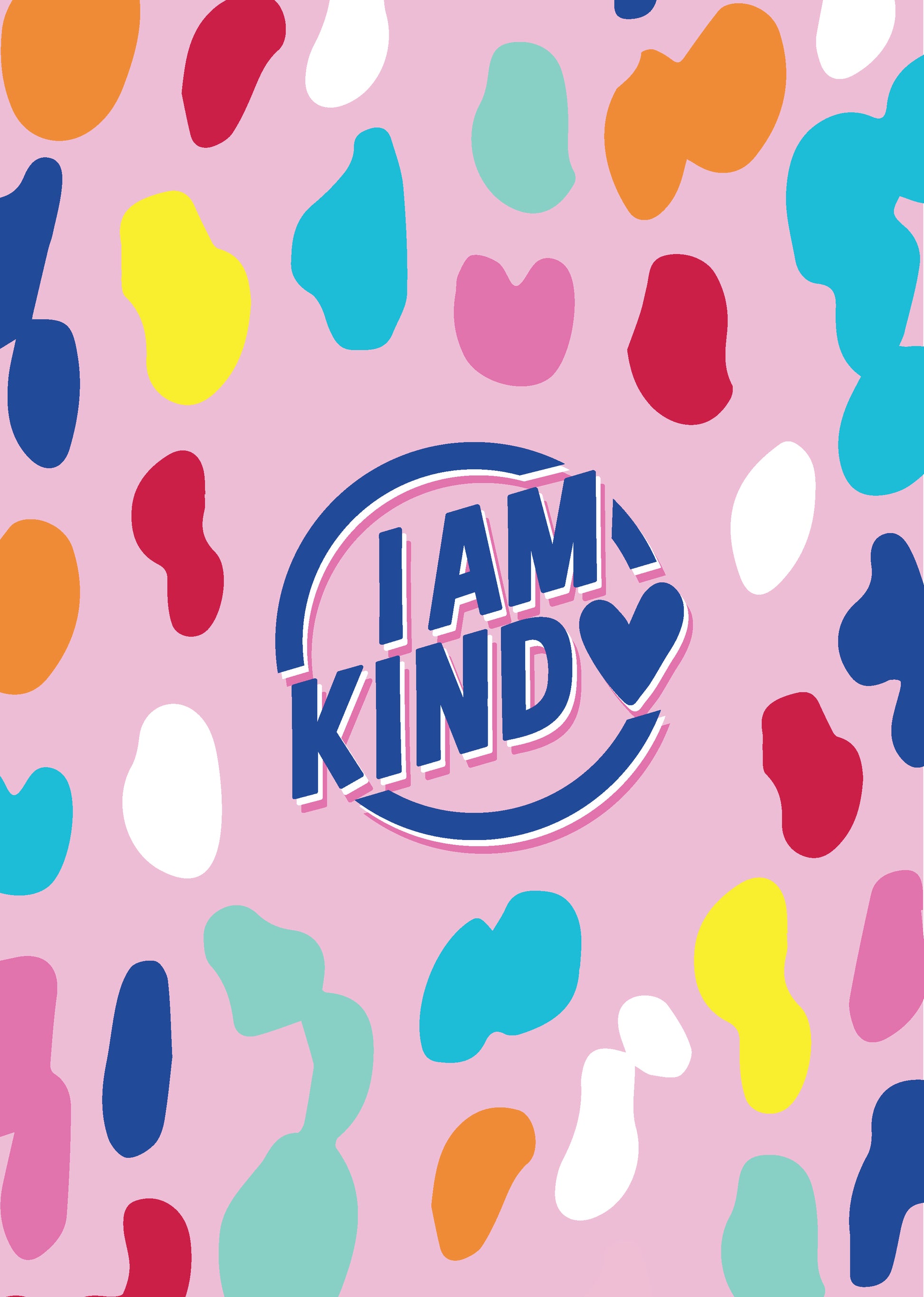 i am kind poster in pink with a bold pattern