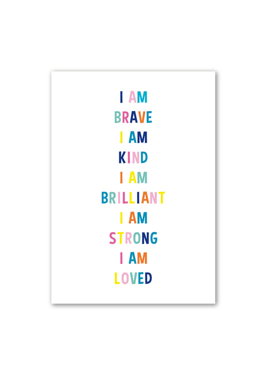 i am white affirmation poster for kids