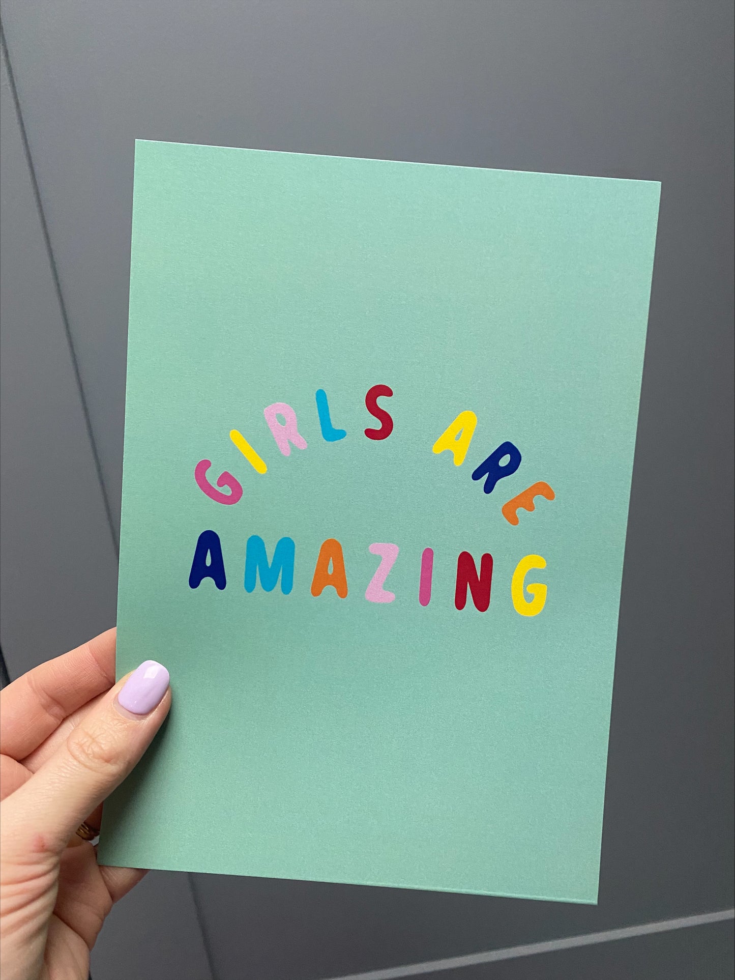 "Girls Are Amazing" Green poster