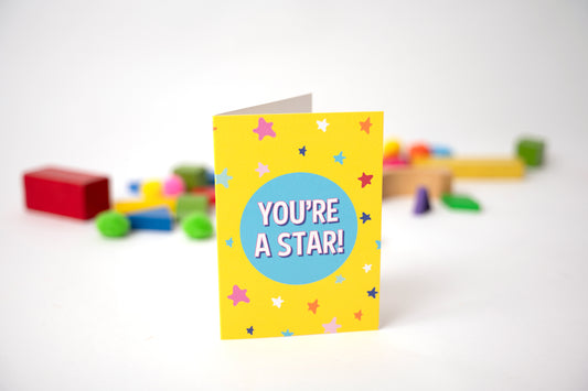 a picture of you're a star yellow greetings card